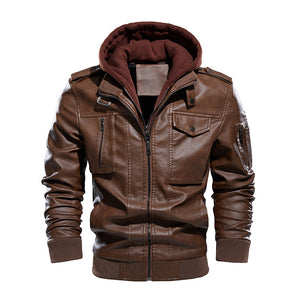 Men's Washed PU Leather Casual Men's Leather Jacket-Leather jacket for mens | Regalia Lodge