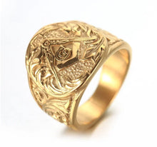 Load image into Gallery viewer, Men&#39;s Ring Vintage Masonic Titanium Steel Ring | Regalia Lodge