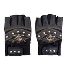 Load image into Gallery viewer, Men&#39;s leather gloves Men&#39;s leather fingerless gloves -black leather fingerless gloves | Regalia Lodge