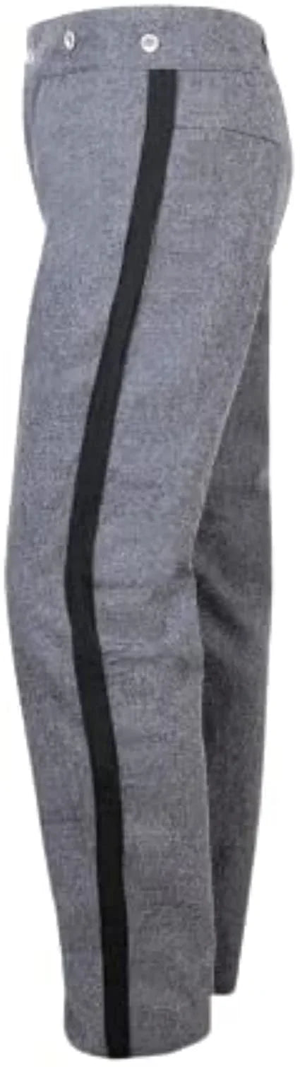 Civil War CS Grey Trouser with 1.5 inch Sky/Yellow/Red/Black/Navy Rank Stripe-Mens Civil War Trousers | Regalia Lodge