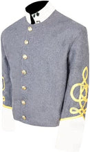Load image into Gallery viewer, Civil War CS Officer&#39;s Grey with Off White 4 Braid Single Breast Shell Jacket | Regalia Lodge
