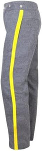 Civil War CS Sky Grey Trouser with 1.5 inch Yellow/Red/Black/Navy Rank Stripe-Civil War Trouser | Regalia Lodge