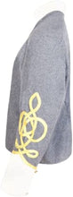 Load image into Gallery viewer, Civil War CS Officer&#39;s Grey with Off White 4 Braid Single Breast Shell Jacket | Regalia Lodge