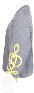 Civil War CS Officer's Grey with Off White 4 Braid Single Breast Shell Jacket | Regalia Lodge
