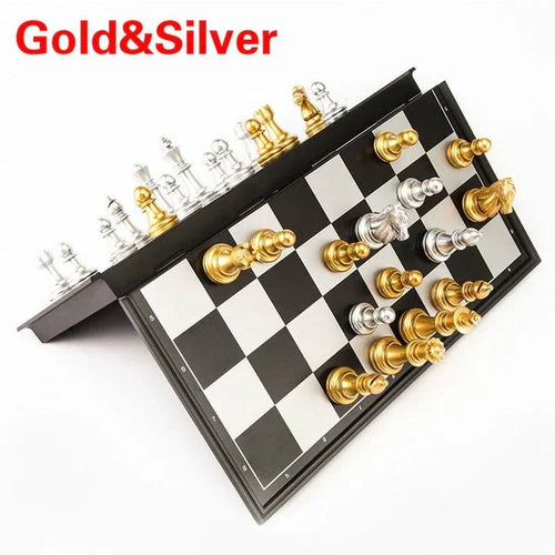 Medieval Chess Set With Chessboard Gold Silver Chess Pieces Magnetic Board Chess Figure Sets | Regalia Lodge