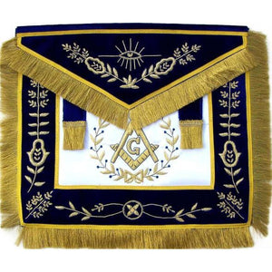 Past Master Apron – Bullion Hand Embroidered Blue | Regalia Lodge
