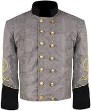 Load image into Gallery viewer, Civil War CS Officer&#39;s Grey with Black 1 Braid Double Breast Shell Jacket | Regalia Lodge