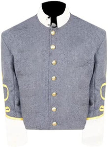 Civil War CS Officer's Grey with Off White 4 Braid Single Breast Shell Jacket | Regalia Lodge
