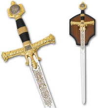 Carica l&#39;immagine nel visualizzatore di Gallery, 47&quot; Medieval King Solomon Crusader Sword with Display Plasque King Solomon Sword | Regalia Lodge