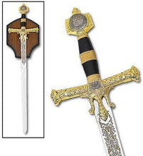 Carica l&#39;immagine nel visualizzatore di Gallery, 47&quot; Medieval King Solomon Crusader Sword with Display Plasque King Solomon Sword | Regalia Lodge