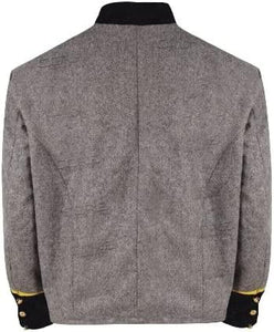 Civil War CS Officer's Grey with Black 3 Braid Double Breast Shell Jacket | Regalia Lodge