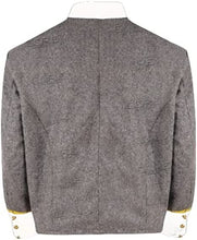 Load image into Gallery viewer, Civil War CS Officer&#39;s Grey with Off White 3 Braid Double Breast Shell Jacket | Regalia Lodge