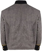 Load image into Gallery viewer, Civil War CS Officer&#39;s Grey with Black 2 Braid Double Breast Shell Jacket | Regalia Lodge