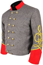 Load image into Gallery viewer, Civil War CSA Major Artillery 3 Row Braids Double Breast Wool Shell Jacket | Regalia Lodge