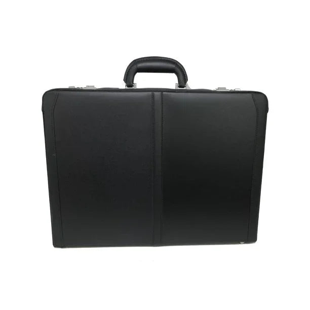 Expandable Leather Attache Briefcase Combination Locks Hard Case | Regalia Lodge