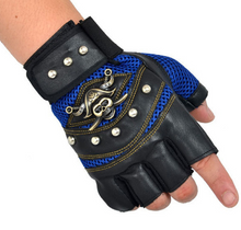 Load image into Gallery viewer, Men&#39;s leather gloves Men&#39;s leather fingerless gloves -black leather fingerless gloves | Regalia Lodge