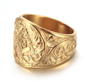 Men's Ring Vintage Masonic Titanium Steel Ring | Regalia Lodge