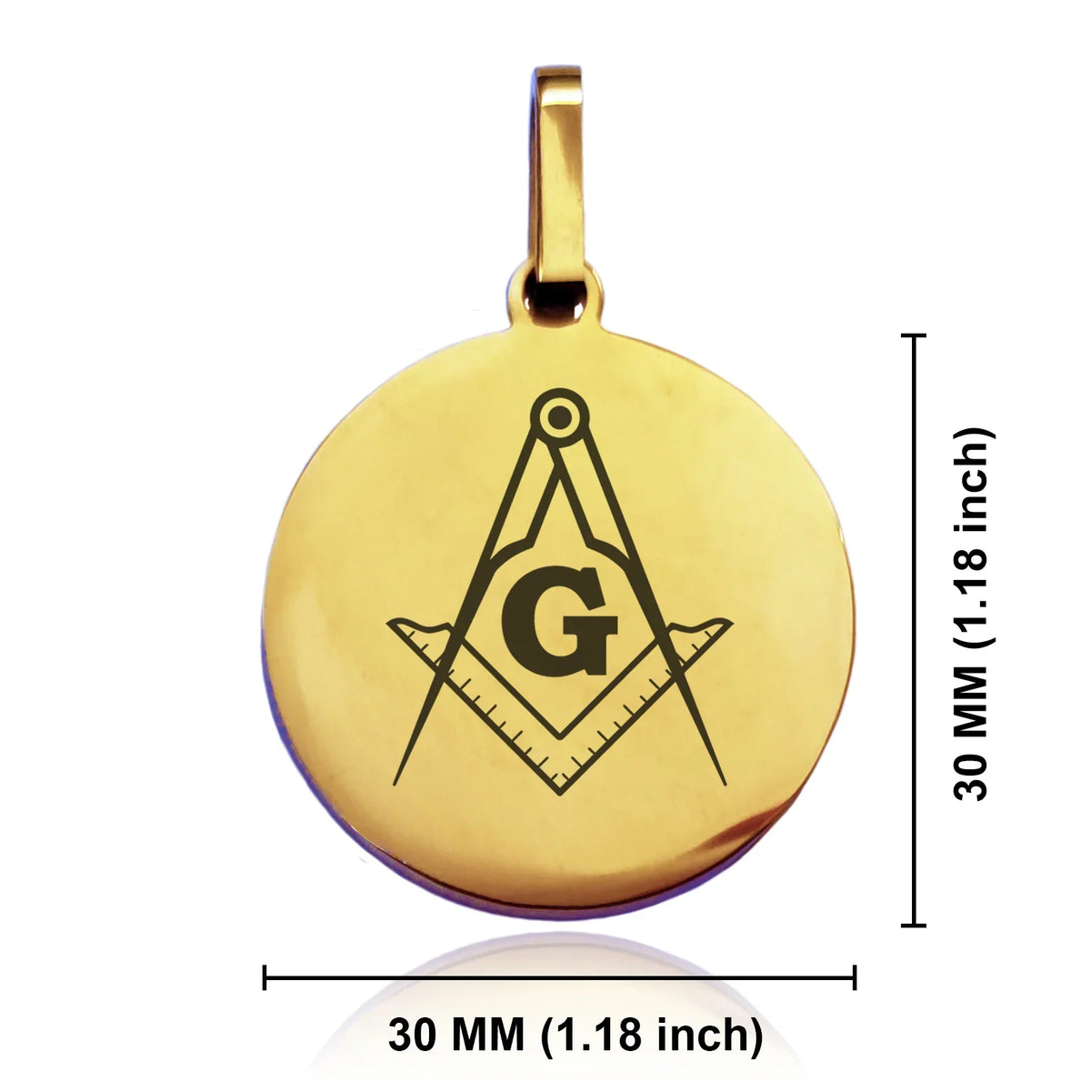 Square & Compass Masonic Keychain – Stainless Steel Round Medallion Key ...