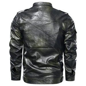 Men's Washed PU Leather Casual Men's Leather Jacket-Leather jacket for mens | Regalia Lodge