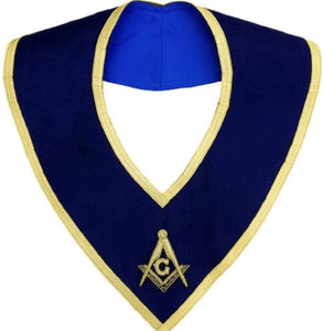 Masonic Master Mason Collar Gold on Blue Velvet Hand Embroidered | Regalia Lodge