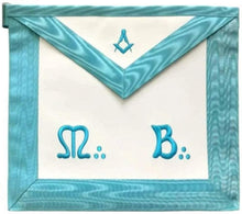 Load image into Gallery viewer, Master Mason French Rite / Modern Rite Square Compass Lambskin Apron - Sky Blue | Regalia Lodge