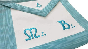 Master Mason French Rite / Modern Rite Square Compass Lambskin Apron - Sky Blue | Regalia Lodge