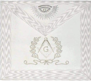 Hand Embroidered Masonic Master Mason Apron White | Regalia Lodge
