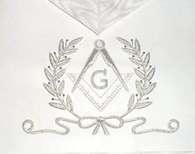 画像をギャラリービューアに読み込む, Hand Embroidered Masonic Master Mason Apron White | Regalia Lodge
