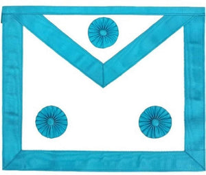 Master Mason Blue Lodge Apron - Sky Blue Moire with Three Rosettes | Regalia Lodge
