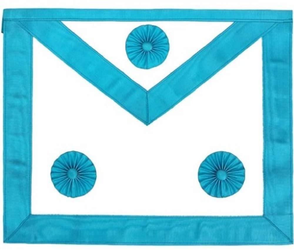 Master Mason Blue Lodge Apron - Sky Blue Moire with Three Rosettes | Regalia Lodge