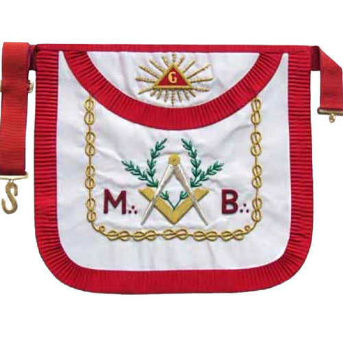 Scottish Rite AASR M∴B∴ Round Apron Hand Embroidered Masonic Regalia