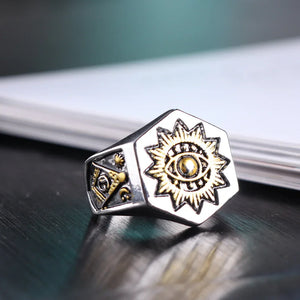 Men's Masonic Vintage Eye Alloy Ring | Regalia Lodge
