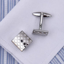Carica l&#39;immagine nel visualizzatore di Gallery, Men&#39;s Cufflink-Pair Checkerboard Pattern links-Cufflinks for Mens | Regalia Lodge