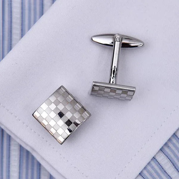 Men's Cufflink-Pair Checkerboard Pattern links-Cufflinks for Mens | Regalia Lodge