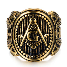 Load image into Gallery viewer, personality golden masonic Vintage ring Masonic Compass G Ring Freemason Vintage Ring | Regalia Lodge
