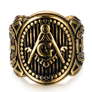 personality golden masonic Vintage ring Masonic Compass G Ring Freemason Vintage Ring | Regalia Lodge