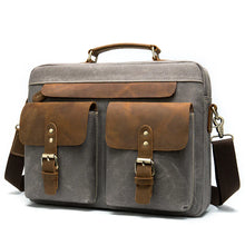 画像をギャラリービューアに読み込む, Cowhide with cloth briefcase Men&#39;s Leather business briefcase Briefcase Official Briefcase Multifunctional Briefcase | Regalia Lodge