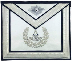 Masonic Past Master Silver Hand Embroidered Freemasons Apron | Regalia Lodge
