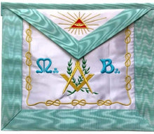 Load image into Gallery viewer, Master Mason French Rite/Modern Rite Pyramid Silk Apron - Sky Blue | Regalia Lodge