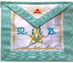 Master Mason French Rite/Modern Rite Pyramid Silk Apron - Sky Blue | Regalia Lodge
