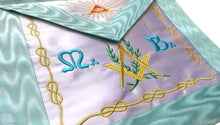 Load image into Gallery viewer, Master Mason French Rite/Modern Rite Pyramid Silk Apron - Sky Blue | Regalia Lodge