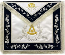 Charger l&#39;image dans la galerie, Masonic Past Master Apron Blue Hand Embroidered Silver Bullion | Regalia Lodge