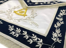 Charger l&#39;image dans la galerie, Masonic Past Master Apron Blue Hand Embroidered Silver Bullion | Regalia Lodge
