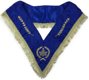 Master Mason Satin Apron,Collar gauntlets Set with Fringe Blue | Regalia Lodge