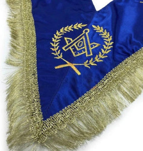 Master Mason Satin Apron,Collar gauntlets Set with Fringe Blue | Regalia Lodge