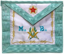 Carica l&#39;immagine nel visualizzatore di Gallery, Master Mason French Rite / Modern Rite Star G Silk Apron - Sky Blue | Regalia Lodge