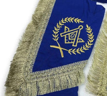 画像をギャラリービューアに読み込む, Master Mason Cardura Apron, Collar gauntlets Set with Fringe Blue | Regalia Lodge
