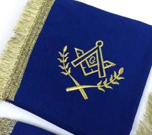 Master Mason Cardura Apron, Collar gauntlets Set with Fringe Blue | Regalia Lodge