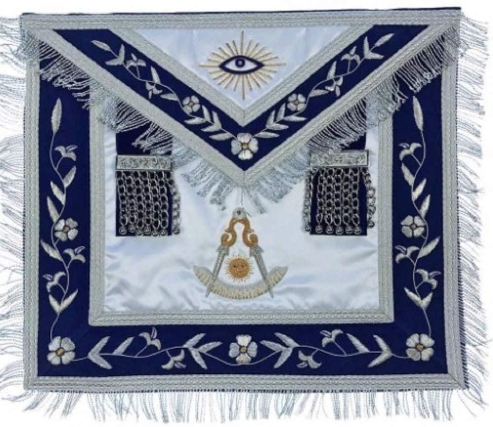 Masonic Past Master Apron Gold and Silver Hand Embroidery Apron Silk | Regalia Lodge