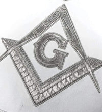 Load image into Gallery viewer, MASTER MASON Grand White Hand Embroided Apron with Square Compass G | Regalia Lodge